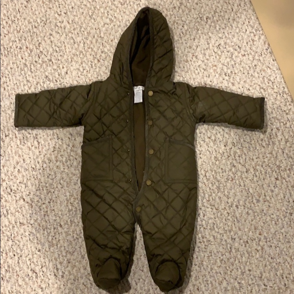 Ralph Lauren brown/olive green quilted baby snow suit 6M